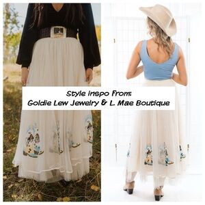 Blue B Sequin Cowgirl Boot Tulle Skirt